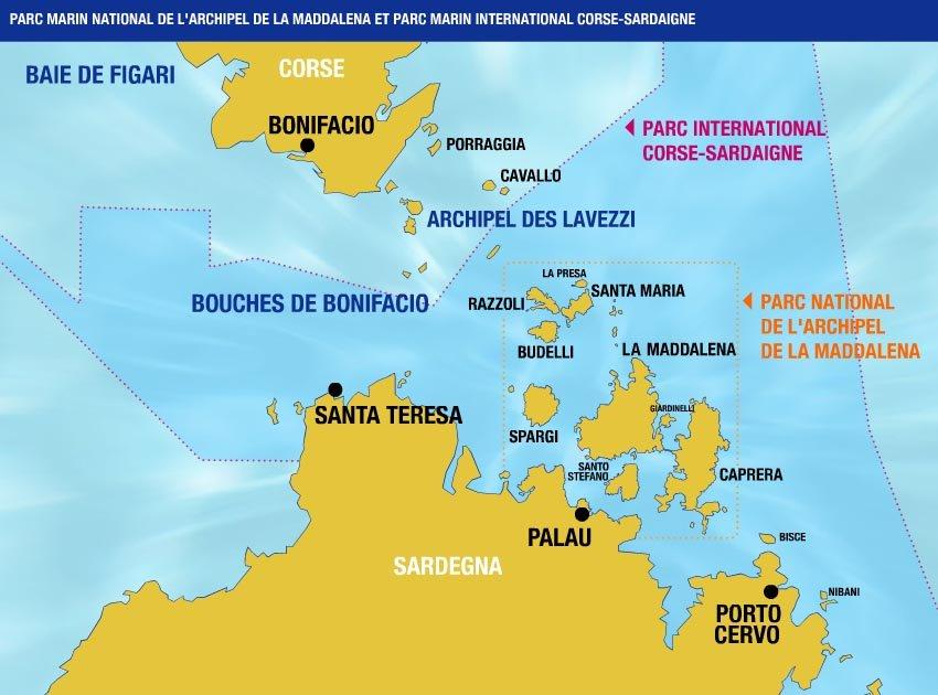 Strait of Bonifacio map